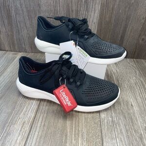 Crocs Shoes Womens 9 Black Literide Pacer Ventilated Sneakers Lace Up NWT